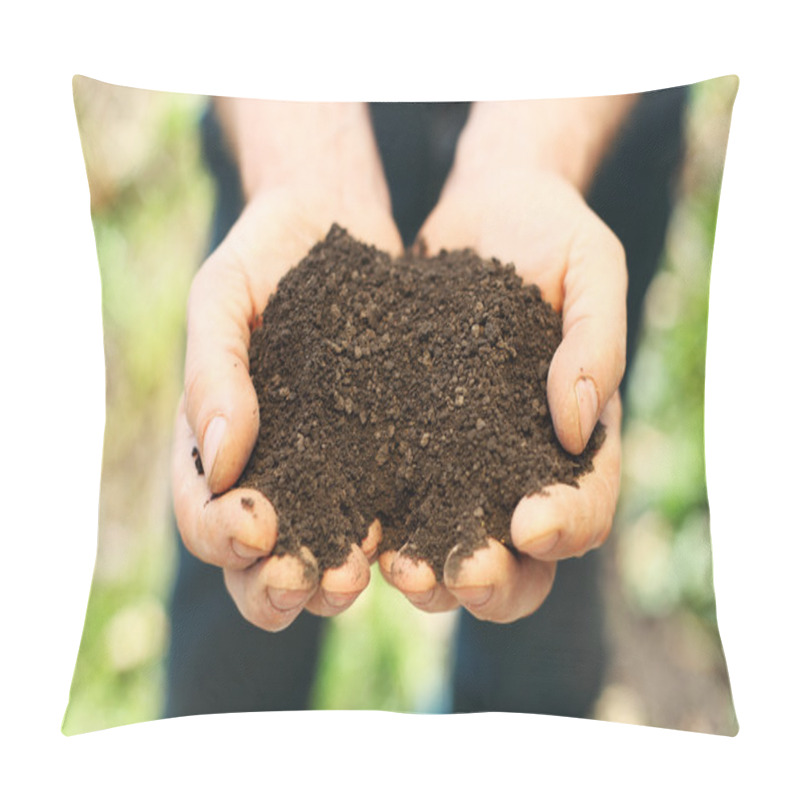 Personality  Image Of Soil In Hands Pillow Covers