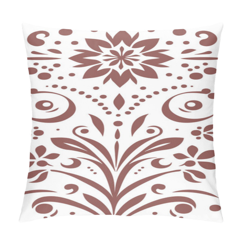 Personality  Symmetrical Floral And Geometric Pattern In Traditional Folk Art Style For Decorative Purposes Such As Textile Design Pillow Covers