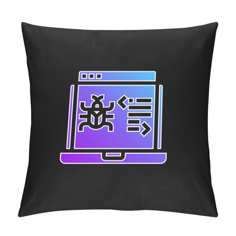 Personality  Antivirus Blue Gradient Vector Icon Pillow Covers