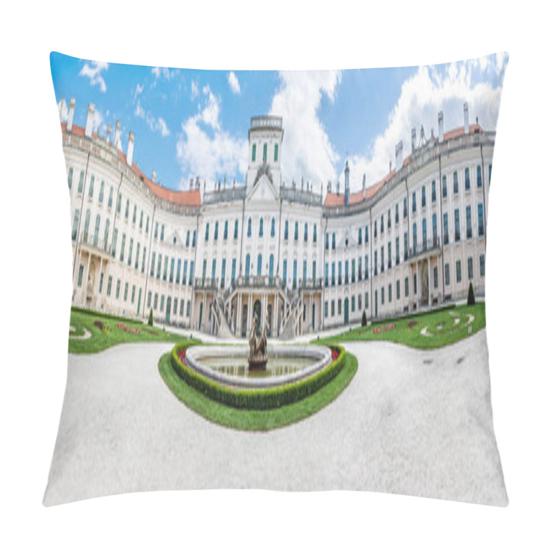 Personality  Esterhazy Castle In Fertod, Hungary. Panoramic Photo. Architectural Scene. Travel Destination. Pillow Covers