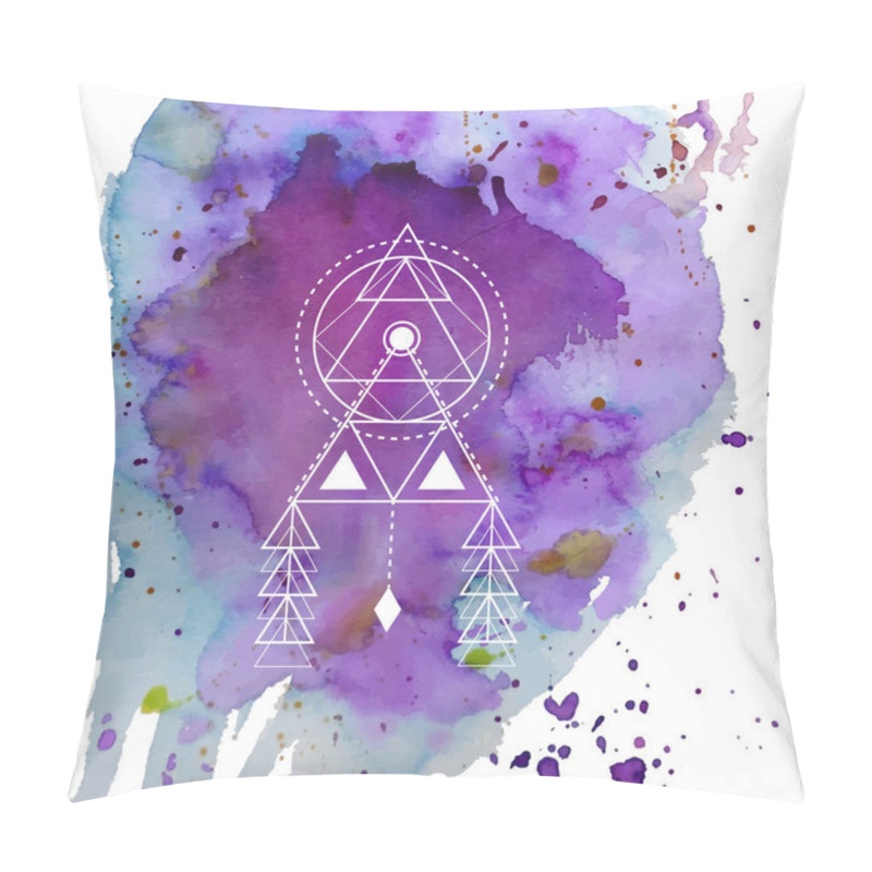 Personality  Sacred Geometry Forms, Shapes Of Lines, Logo, Sign, Symbol. Pillow Covers