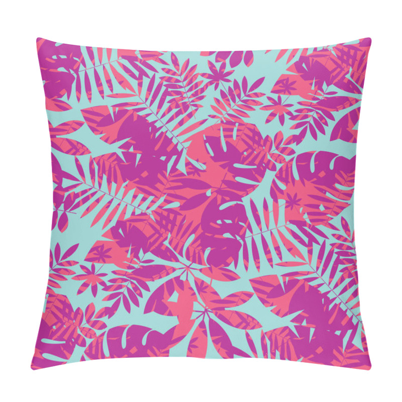 Personality  Vivid Bright Jungle Foliage Seamless Pattern. Pillow Covers