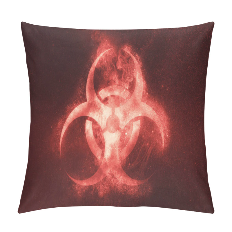 Personality  Biohazard Symbol. Biohazard Sign. Abstract Night Sky Background Pillow Covers