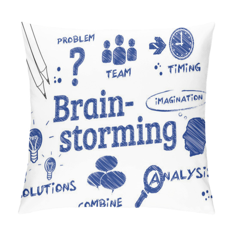 Personality  Brainstorming, Problem Solving, Scribble Pillow Covers