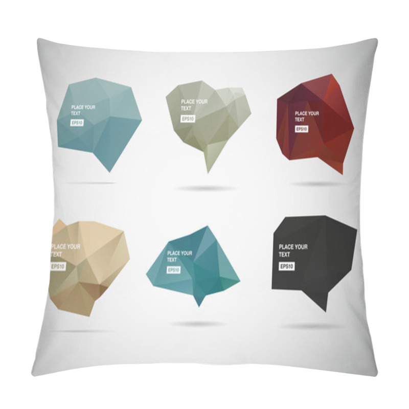 Personality  A Collection Of Vector Abstract Polygonal 3d Speech Bubbles Pillow Covers