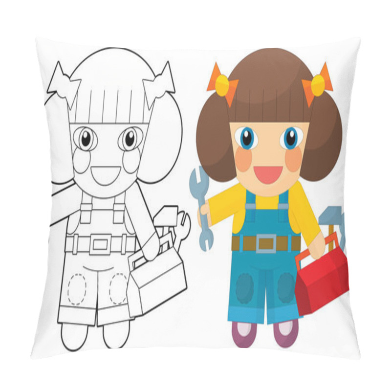 Personality  Cartoon Character - Girl Mechanic Pillow Covers