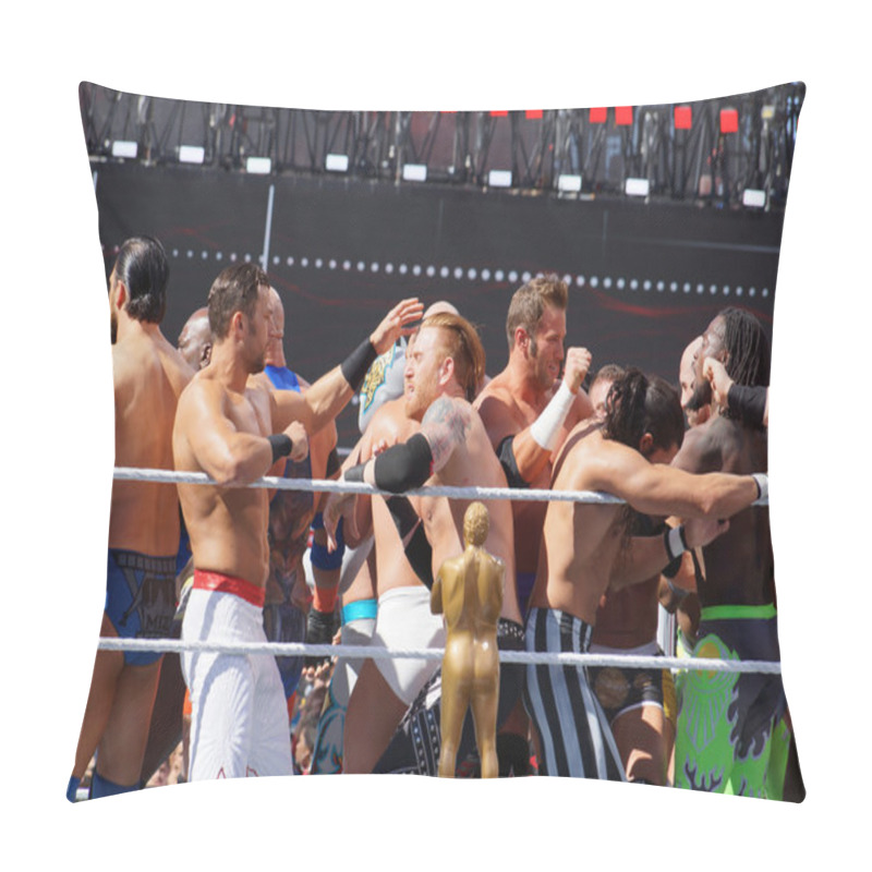 Personality  WWE Wrestlers Fight In Ring During Andre The Giant Battle Royal  Pillow Covers