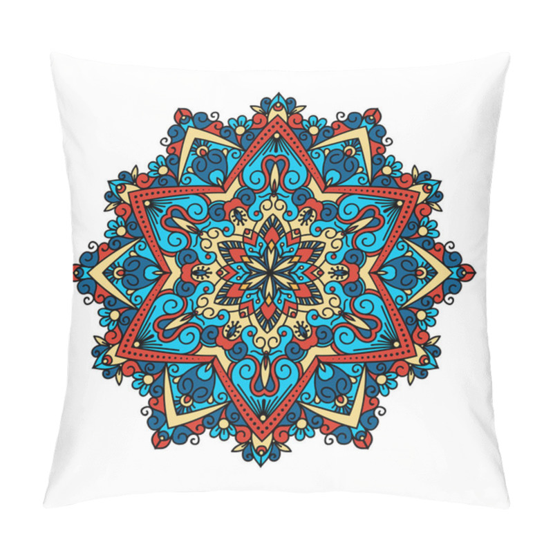 Personality  Mandala Pattern Flower Vector. Pillow Covers