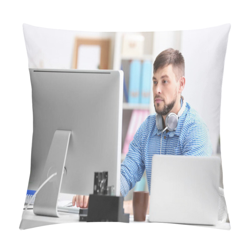 Personality  Handsome Young Programmer  Pillow Covers