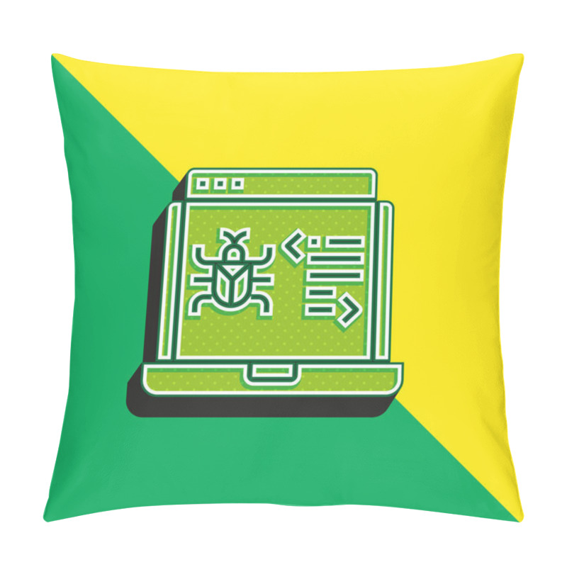 Personality  Antivirus Green And Yellow Modern 3d Vector Icon Logo Pillow Covers