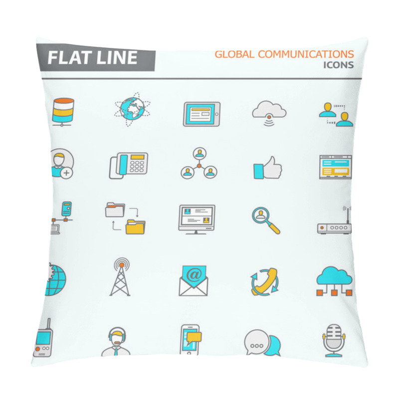 Personality  Set Of Modern Simple Line Icons Pillow Covers