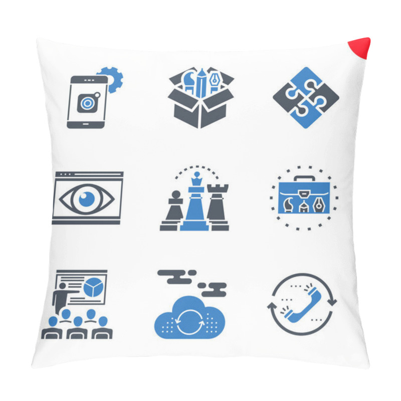 Personality  Seo And Web Opimization Icons Set Pillow Covers