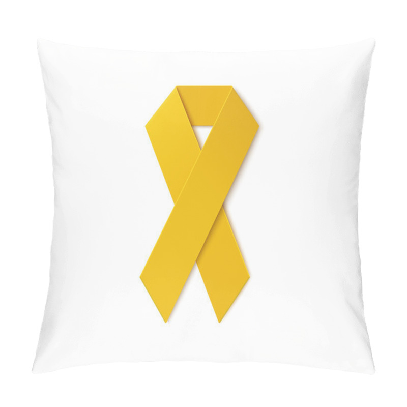 Personality  Yellow Ribbon Isolated On White Background. Pillow Covers