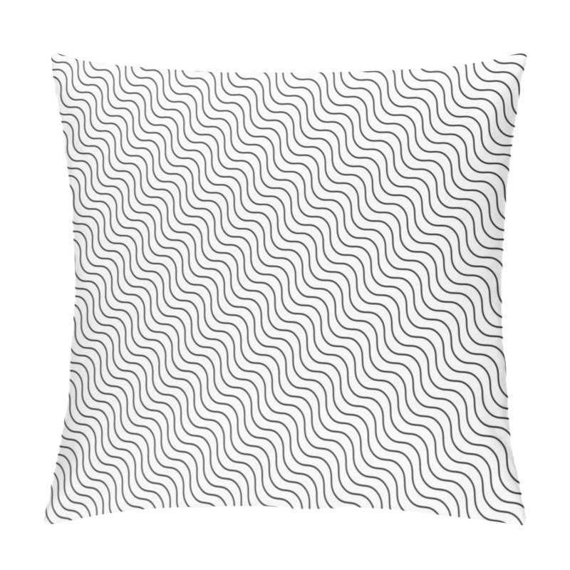 Personality  Abstract Black Wave Lines Pattern Diagonal On White Background A Pillow Covers