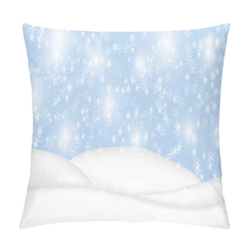 Personality  Christmas Landscape With Falling Snowflakes. Snow Background. Realistic Snowdrift Isolated. Vector Illustration. Pillow Covers