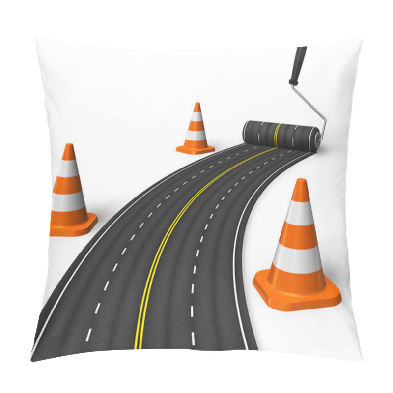 Personality  Painting the road with roller brush pillow covers