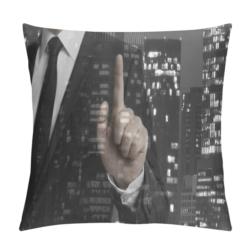 Personality  Blank Template Is Shown By Businessman Concept Pillow Covers