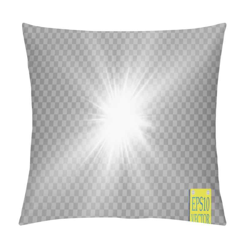 Personality  Glow Light Effect. Starburst With Sparkles On Transparent Background. Vector Illustration. Pillow Covers