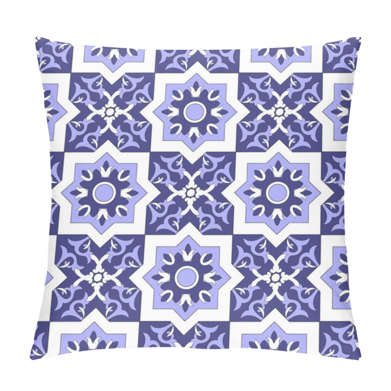 Personality  Seamless Tile Pattern With Portuguese Azulejos Pillow Covers