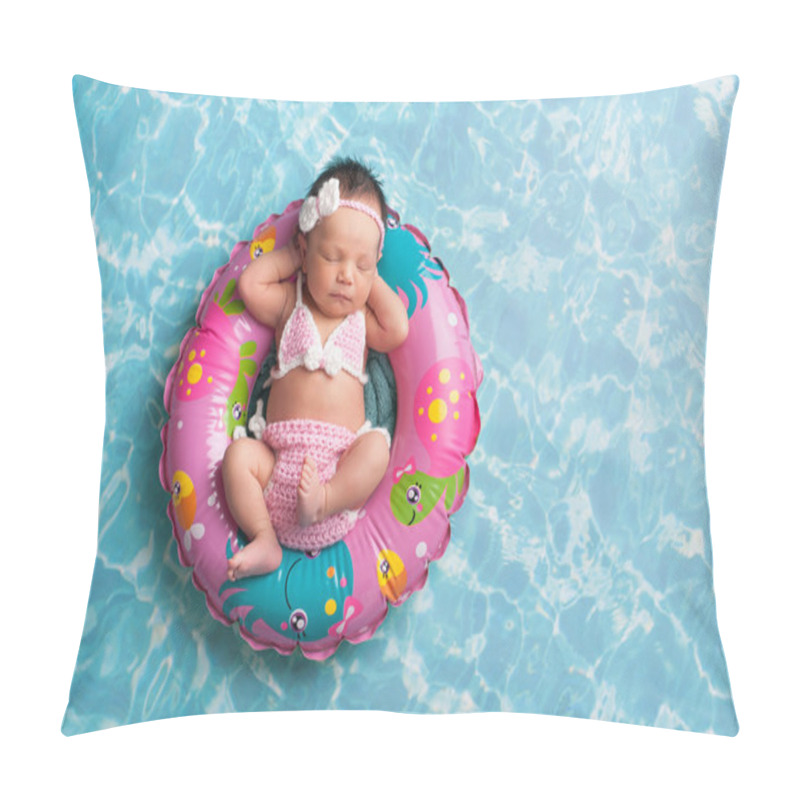 Personality  Sleeping Newborn Baby Girl Wearing A Bikini Pillow Covers