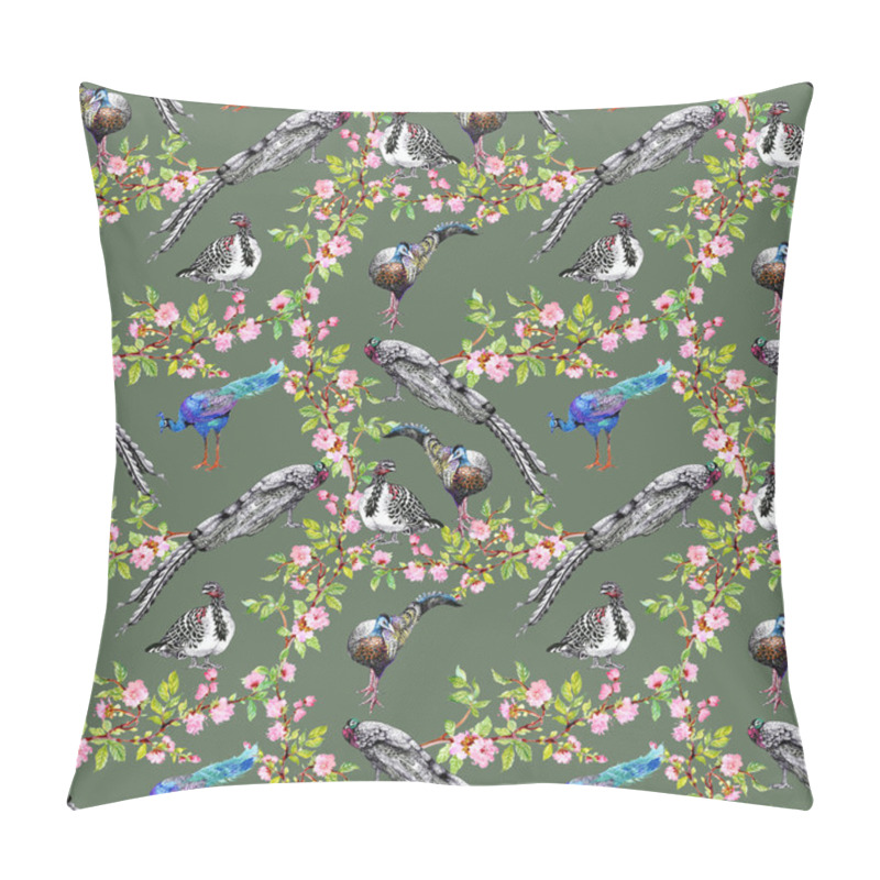 Personality  Peacocks On Flowering Tree Branches Pillow Covers