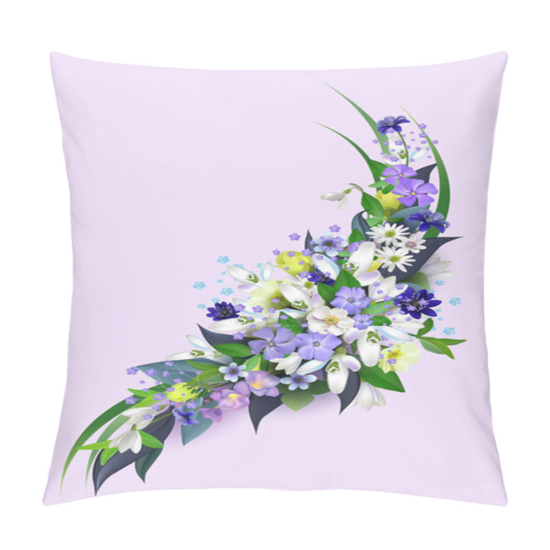 Personality  Spring Primroses Card With Space For Text. Spring Background Flo Pillow Covers