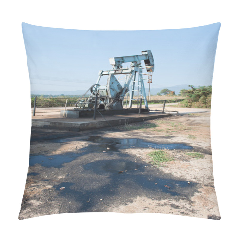 Personality  Pump Jack With Crude Oil Contamination Pillow Covers