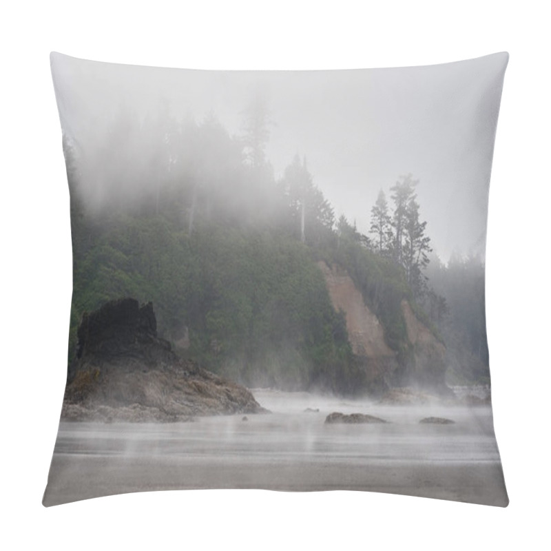 Personality  Scenic View Of Ruby Beach With Dense Fog,  Pillow Covers