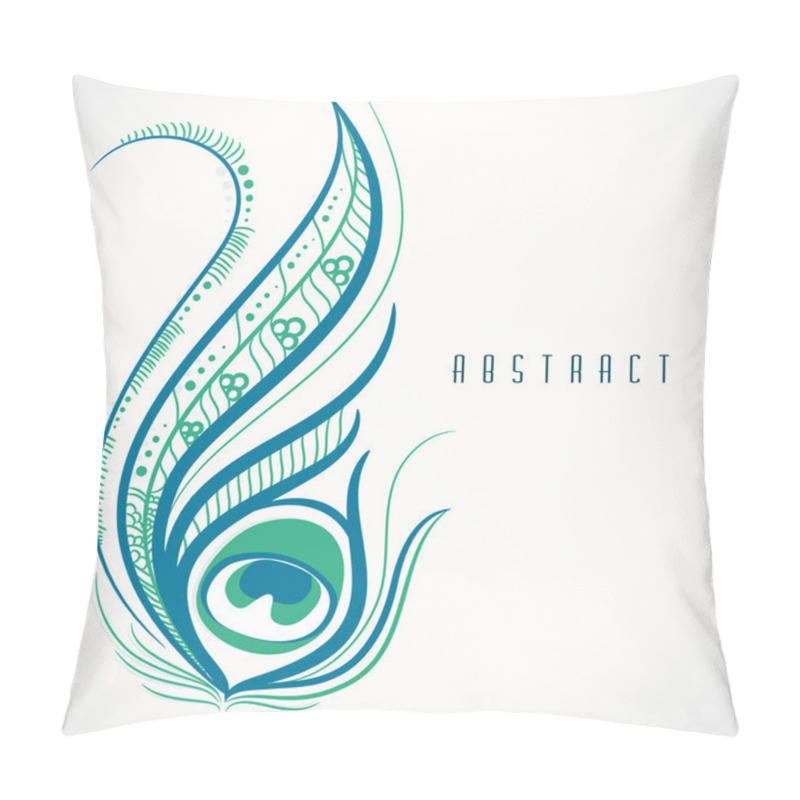 Personality  Concept Of Floral Decorated Peacock Feather. Pillow Covers