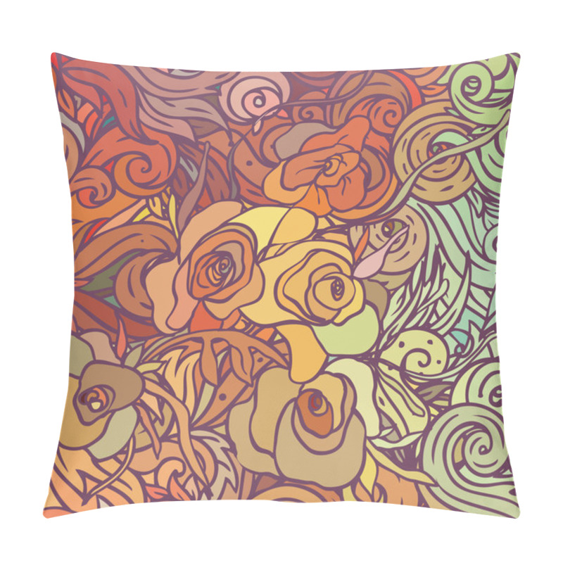 Personality  Floral Ornate Pattern With Roses Pillow Covers