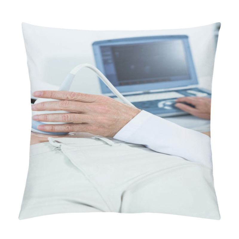 Personality  Pregnant Woman Undergoing Ultrasound Test Pillow Covers