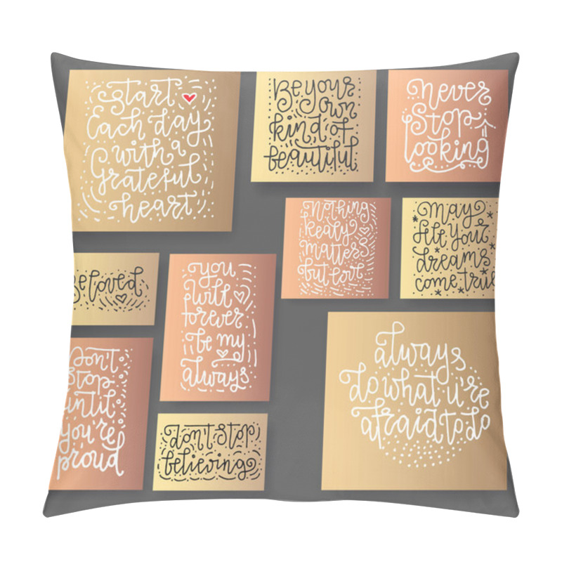 Personality  Set Of Hand Lettering Greeting Cards Pillow Covers