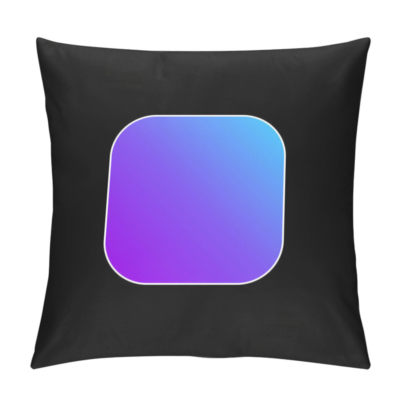 Personality  Black Rounded Square Shape Blue Gradient Vector Icon Pillow Covers