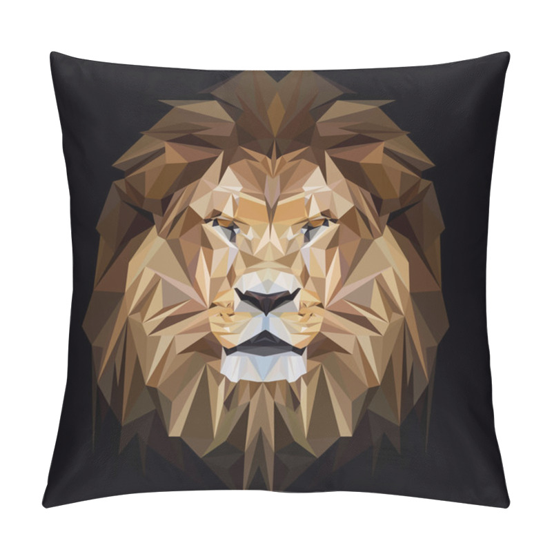 Personality  Lion Low Poly Design. Pillow Covers