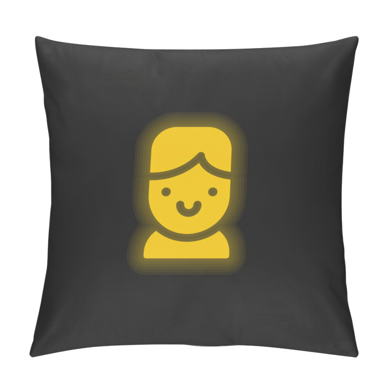 Personality  Boy Yellow Glowing Neon Icon Pillow Covers