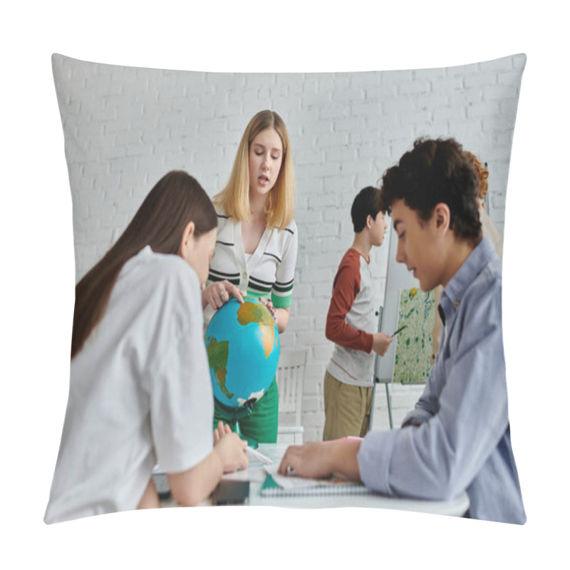 Personality  Teenagers Participate In A UN Model Simulation, Focusing On A Global Issue. Pillow Covers