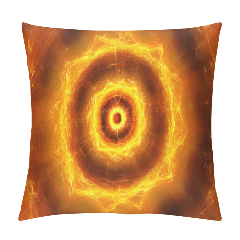 Personality  Fiery Glowing Pulsing Electromagnetic Explosion In Space Pillow Covers