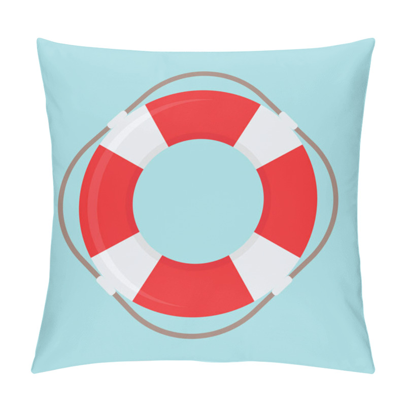 Personality  Lifebelt On A Blue Background Pillow Covers