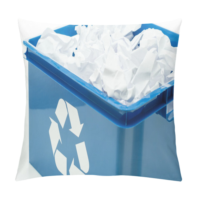 Personality  Blue Recycling Bin Box With Paper Waste Pillow Covers