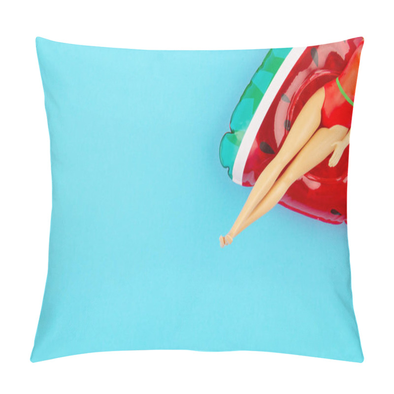 Personality  Doll In The Swimming Suit With The Inflatable Watermelon Pillow Covers