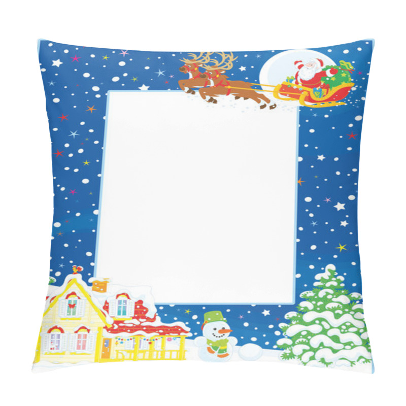 Personality  Border With Christmas Sleigh Of Santa Pillow Covers