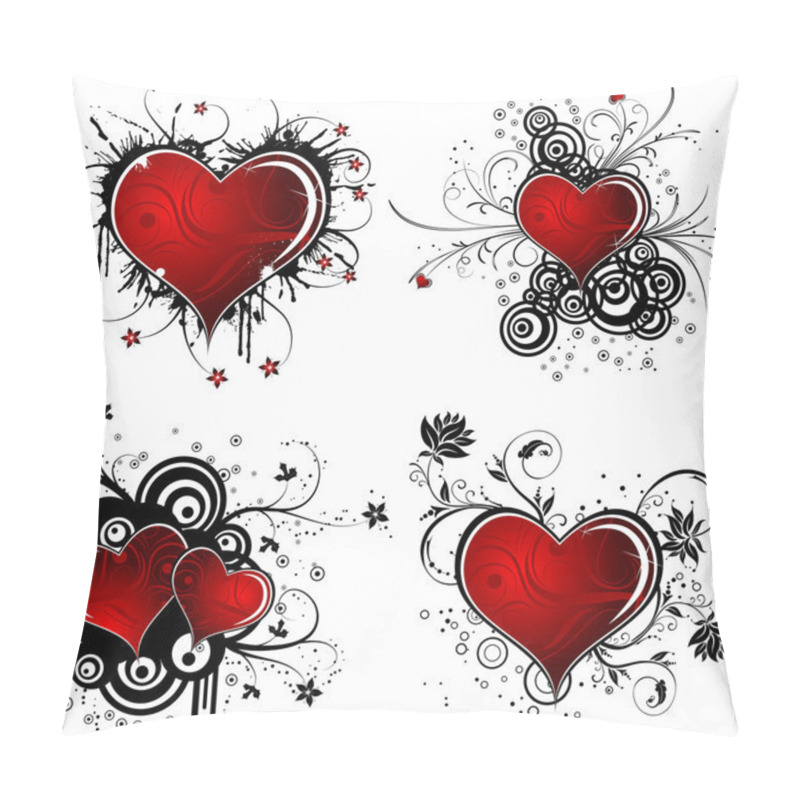 Personality  Valentines Day Background With Hearts And Flower Pillow Covers