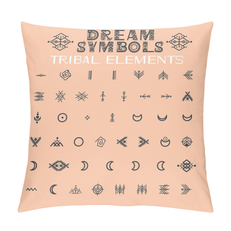 Personality  Tribal Alphabet And Ornaments. Pillow Covers