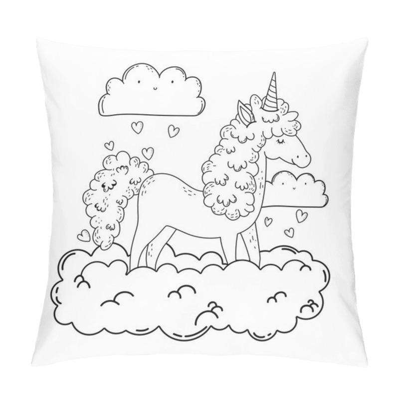 Personality  Beautiful Little Unicorn In The Clouds Pillow Covers