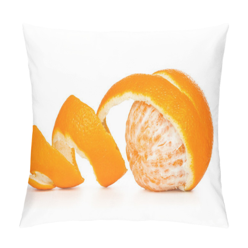 Personality  Orange Peeled Skin On A White Background Pillow Covers