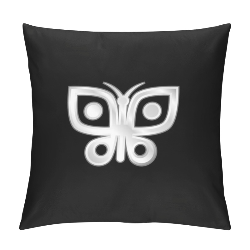 Personality  Big Butterfly Silver Plated Metallic Icon Pillow Covers