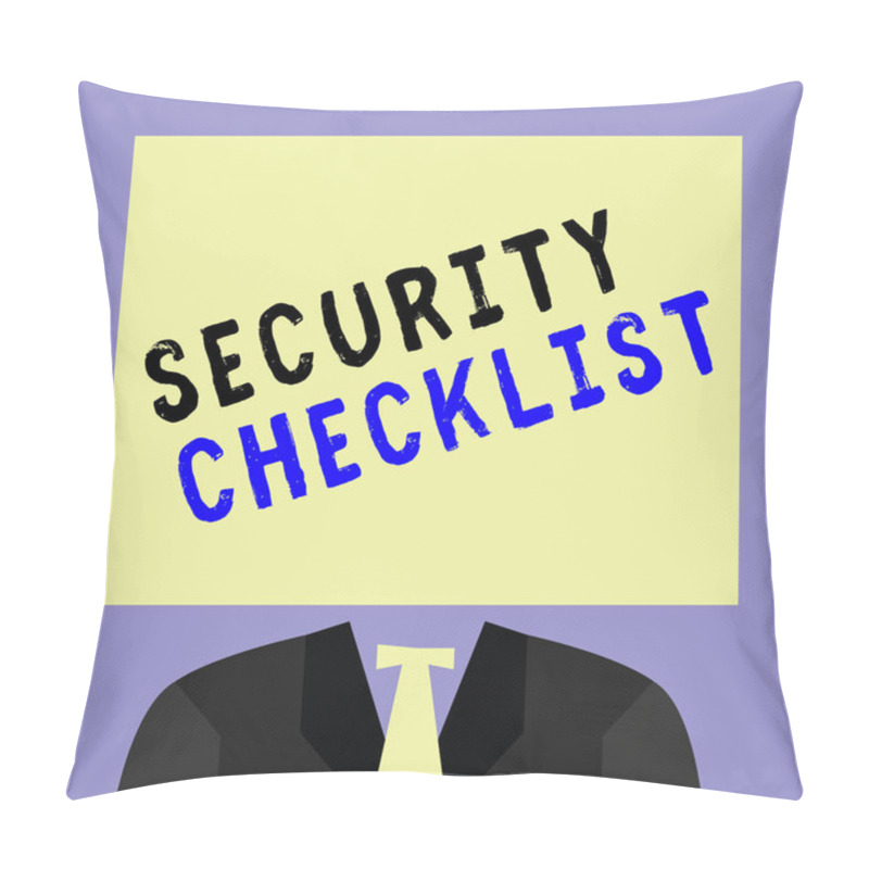 Personality  Handwriting Text Writing Security Checklist. Concept Meaning Protection Of Data And System Guide On Internet Theft Pillow Covers