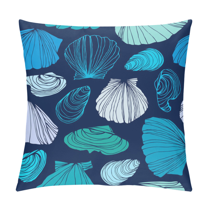 Personality  Seamless Marine Pattern With Shells Pillow Covers