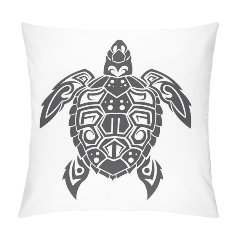 Personality  Turtle In A Tribal On A White Background. Pillow Covers