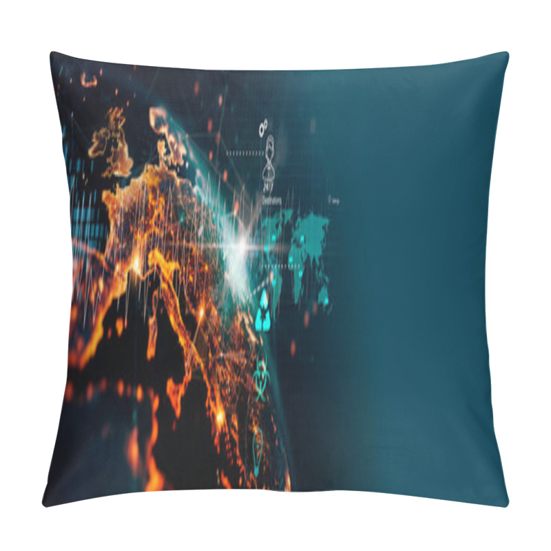 Personality  Global Environmental Monitoring And Data Analysis Concept Pillow Covers